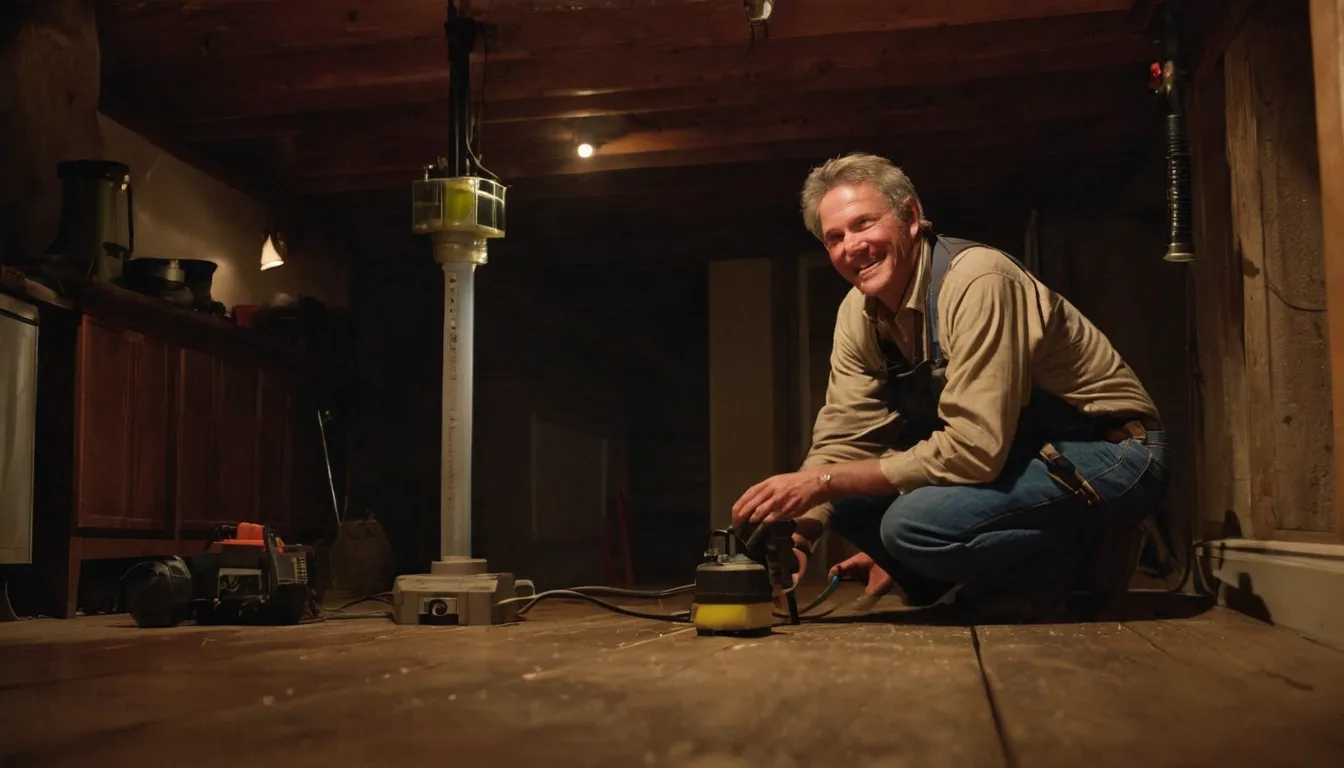Friendly provider showing a homeowner a termite inspection on a basement beam near Aurora